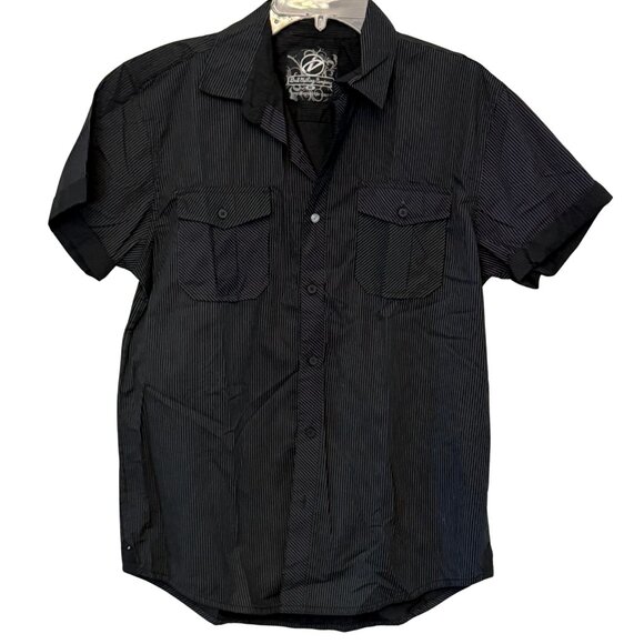 Mens Drill Clothing Company‎ Black Short Sleeve Button Down Shirt - Size Medium - Picture 1 of 7